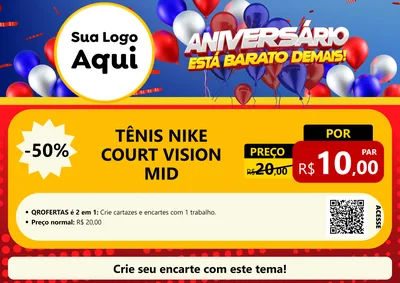 Modelo de Cartaz para Cartaz A4 Horizontal com o tema Aniversário para Calçados