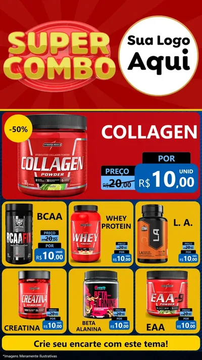 Modelo de Rede Social para Stories com o tema Super Combo para Suplementos alimentares