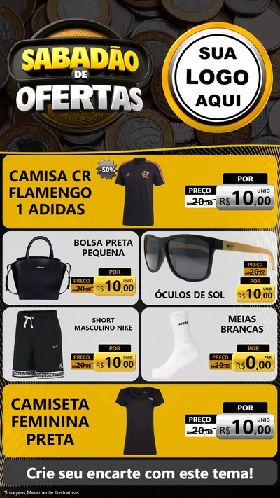 Modelo de TV para TV Vertical com o tema Sabadão de Ofertas para Roupas e acessórios
