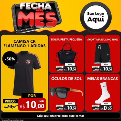 Modelo de Rede Social para Feed Facebook com o tema Fecha Mês para Roupas e acessórios