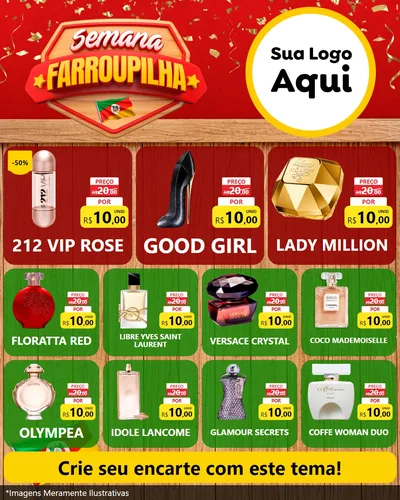 Modelo de Rede Social para Feed Instagram com o tema Semana Farroupilha para Perfumes