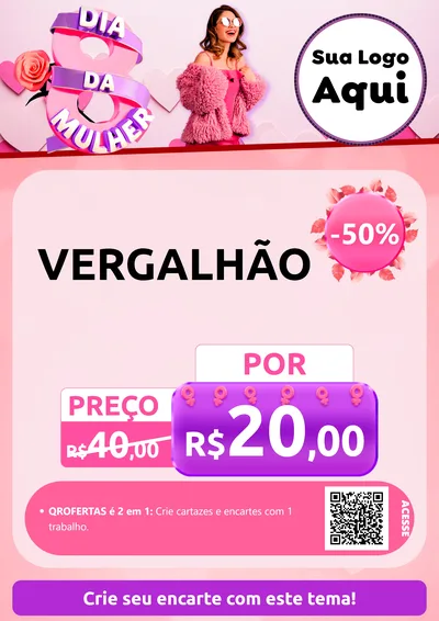 Modelo de Cartaz para Cartaz A4 Vertical com o tema Dia da Mulher para Ferragens
