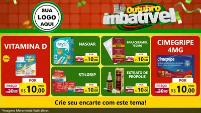 Modelo de TV para TV Horizontal com o tema Outubro Imbatível para Farmácia