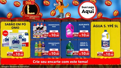 Modelo de TV para TV Horizontal com o tema Dia L - O Dia Mais Barato Do Mês para Produtos de Limpeza