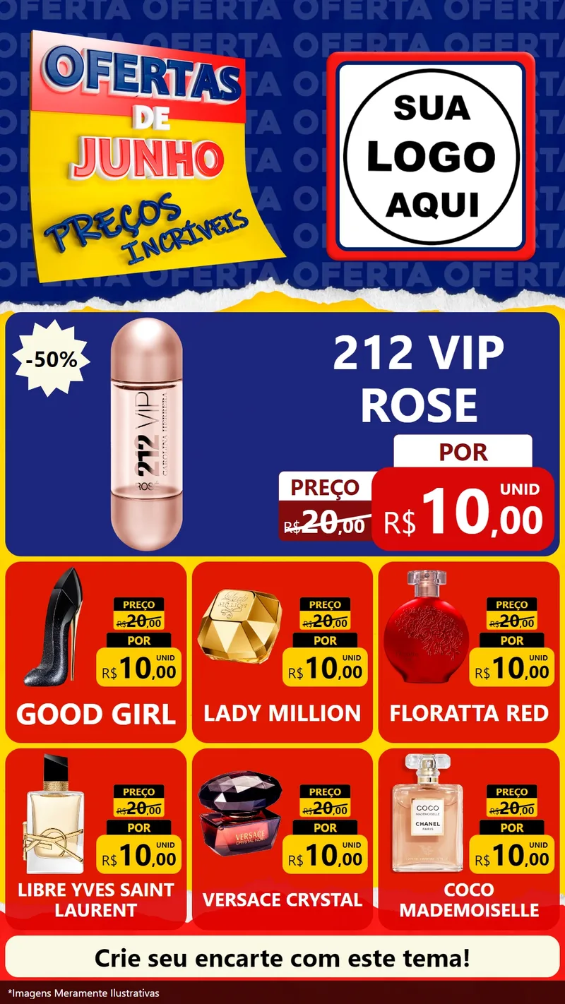 Modelo de Rede Social para Stories com o tema Ofertas de Junho - Preços Incríveis para Perfumes