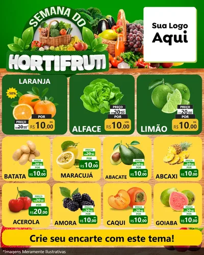 Modelo de Rede Social para Feed Instagram com o tema Semana do Hortifruti para Hortifrúti