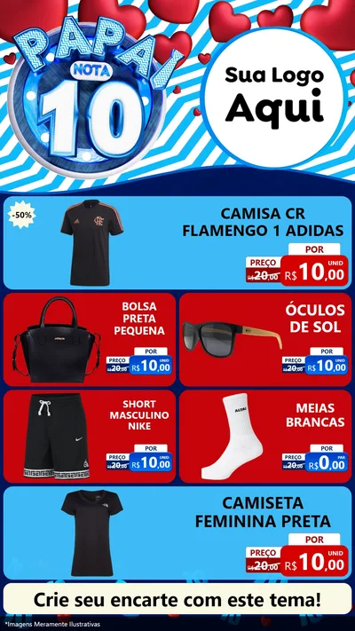 Modelo de TV para TV Vertical com o tema Papai Nota 10 para Roupas e acessórios
