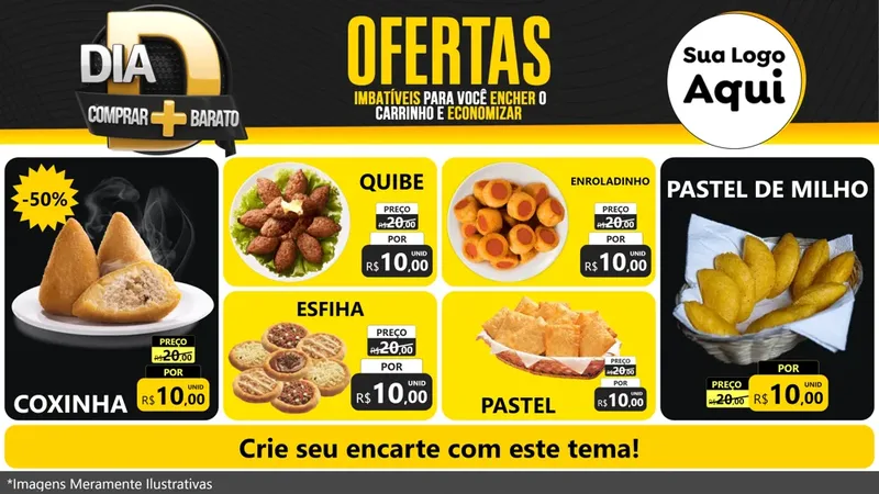 Modelo de TV para TV Horizontal com o tema Dia D Mais Economia para Salgadaria
