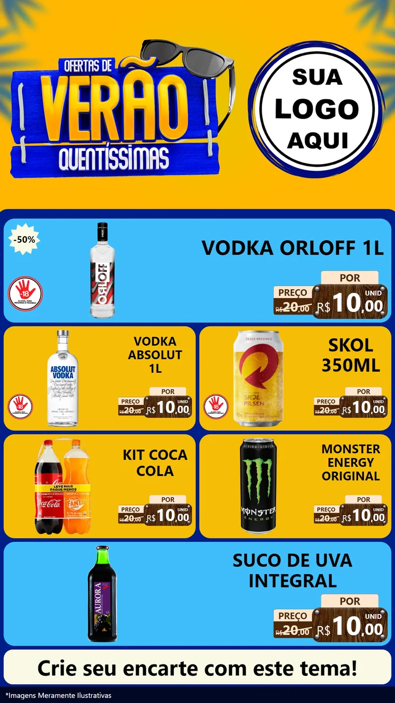 Modelo de TV para TV Vertical com o tema Ofertas de Verão Quentíssimas para Distribuidora de bebidas