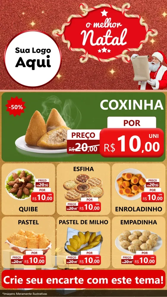 Modelo de Rede Social para Stories com o tema O Melhor Natal para Salgadaria