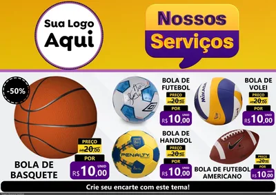 Modelo de Encarte para Encarte A4 Horizontal com o tema Nossos Serviços para Artigos Esportivos