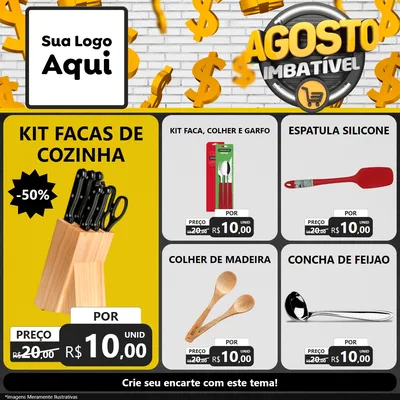 Modelo de Rede Social para Feed Facebook com o tema Agosto imbatível para Utilidades Domésticas