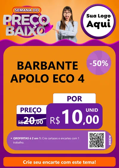 Modelo de Cartaz para Cartaz A4 Vertical com o tema Semana do Preço Baixo para Armarinho e Aviamentos