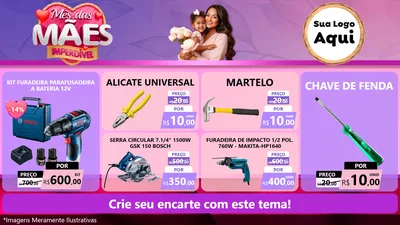 Modelo de TV para TV Horizontal com o tema Mês das Mães Imperdível para Maquinas e Ferramentas