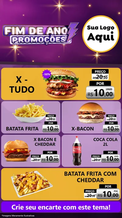 Modelo de TV para TV Vertical com o tema Fim de Ano Promoções para Hamburgueria