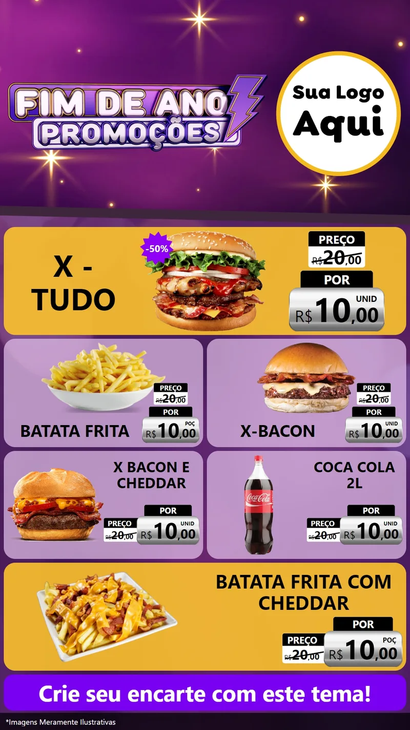 Modelo de TV para TV Vertical com o tema Fim de Ano Promoções para Hamburgueria