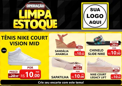 Modelo de Encarte para Encarte A4 Horizontal com o tema Operação Limpa Estoque para Calçados