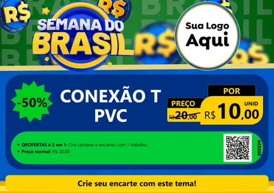 Modelo de Cartaz para Cartaz A4 Horizontal com o tema Semana Do Brasil para Tubos e conexões