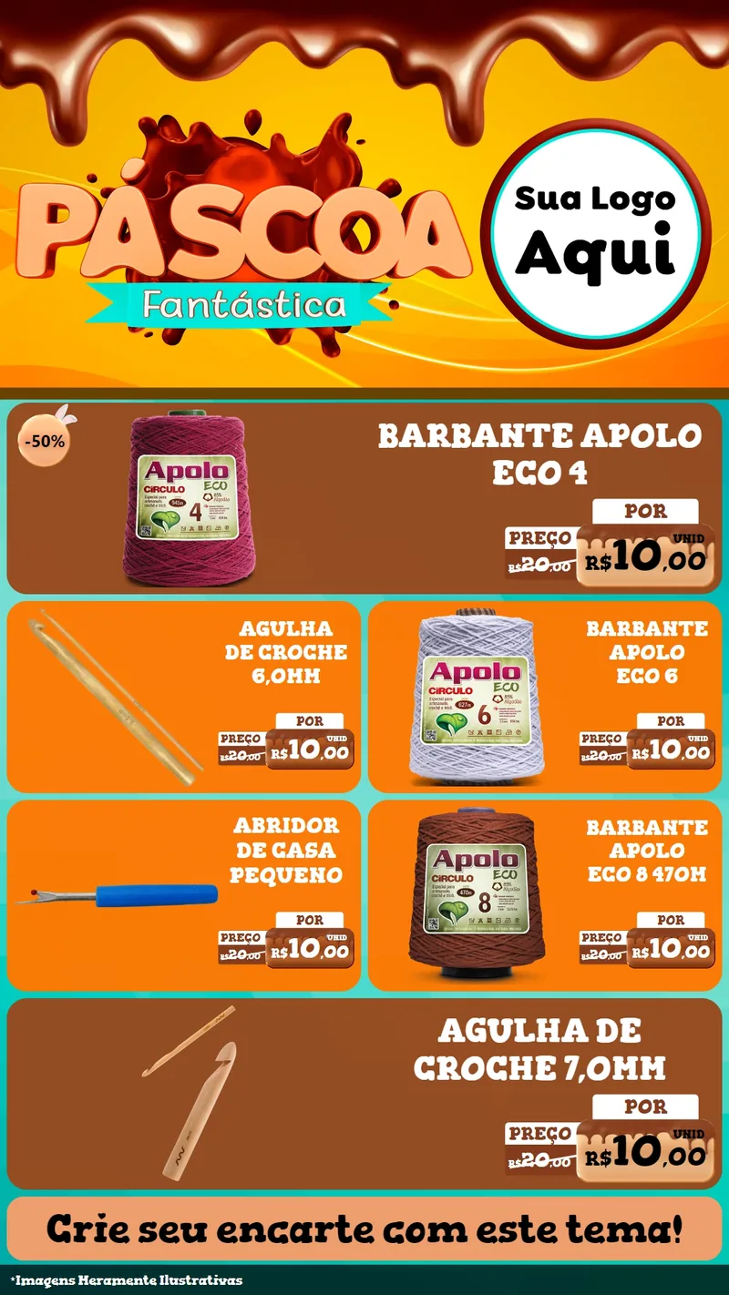 Modelo de TV para TV Vertical com o tema Páscoa Fantástica para Armarinho e Aviamentos
