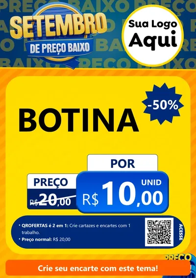 Modelo de Cartaz para Cartaz A4 Vertical com o tema Setembro De Preço Baixo para Agropecuária