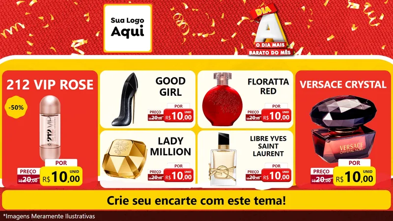Modelo de TV para TV Horizontal com o tema Dia A o Dia Mais Barato do Mês para Perfumes