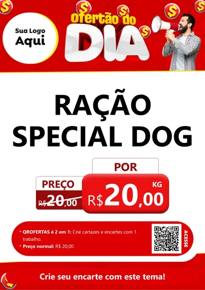 Modelo de Cartaz para Cartaz A4 Vertical com o tema Ofertão do dia para Pet Shop
