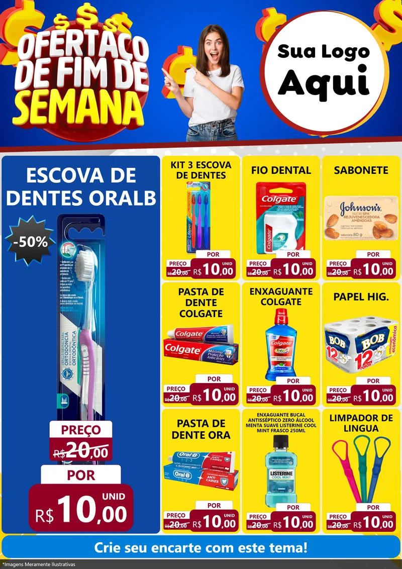 Modelo de Encarte para Encarte A4 Vertical com o tema Ofertaço de Fim de Semana para Higiene Pessoal