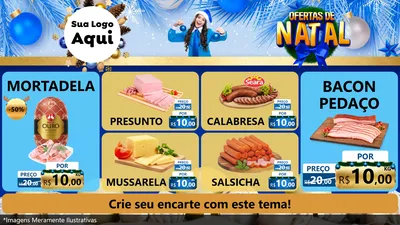 Modelo de TV para TV Horizontal com o tema Ofertas de Natal para Frios e Laticínios