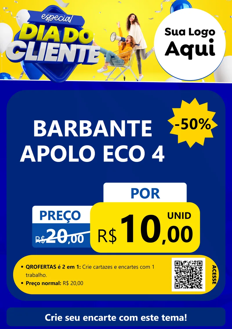 Modelo de Cartaz para Cartaz A4 Vertical com o tema Especial Dia do Cliente para Armarinho e Aviamentos