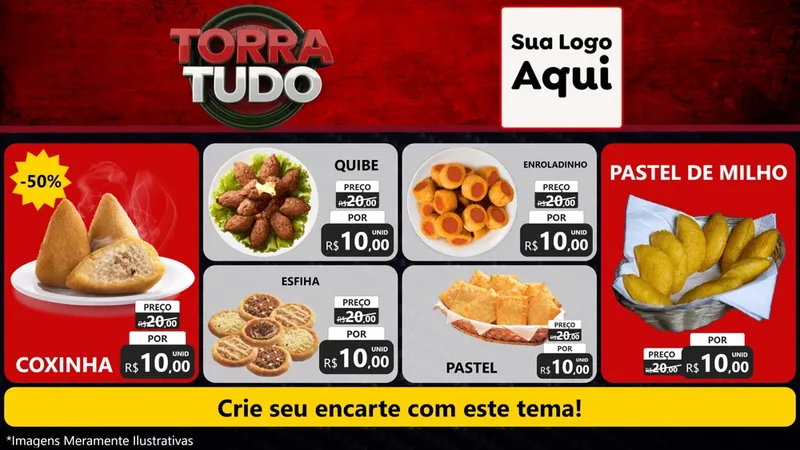 Modelo de TV para TV Horizontal com o tema Torra Tudo para Salgadaria