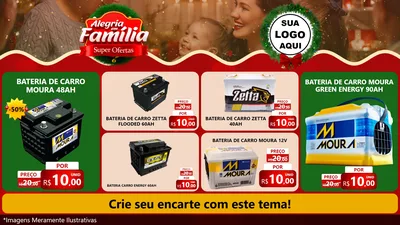 Modelo de TV para TV Horizontal com o tema Alegria Em Família - Super Ofertas para Baterias Elétricas