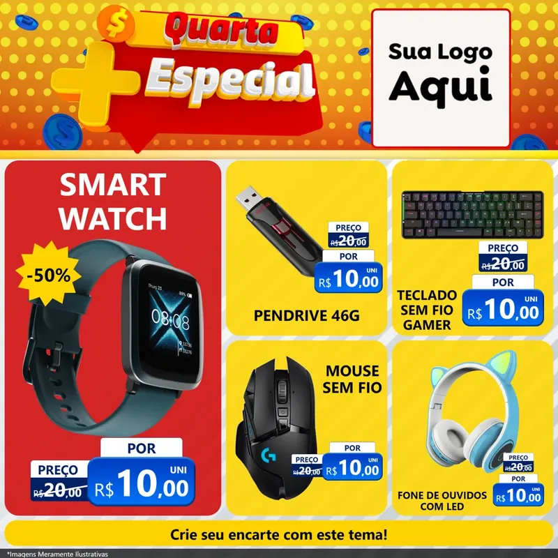 Modelo de Rede Social para Feed Facebook com o tema Quarta Mais Especial para Informática