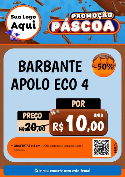 Modelo de Cartaz para Cartaz A4 Vertical com o tema Promoção Páscoa para Armarinho e Aviamentos