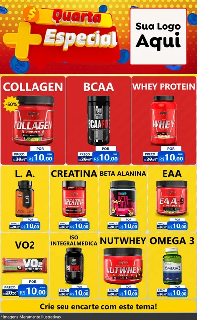 Modelo de Encarte para Encarte Grande com o tema Quarta Mais Especial para Suplementos alimentares