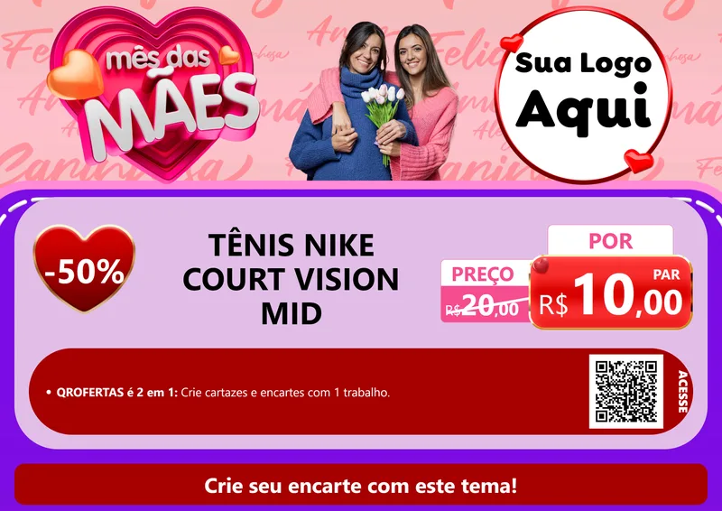 Modelo de Cartaz para Cartaz A4 Horizontal com o tema Mês Das Mães para Calçados
