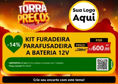 Modelo de Cartaz para Cartaz A4 Horizontal com o tema Torra Preços para Maquinas e Ferramentas