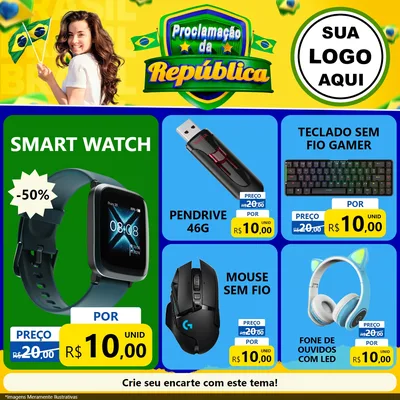 Modelo de Rede Social para Feed Facebook com o tema Proclamação da República para Informática