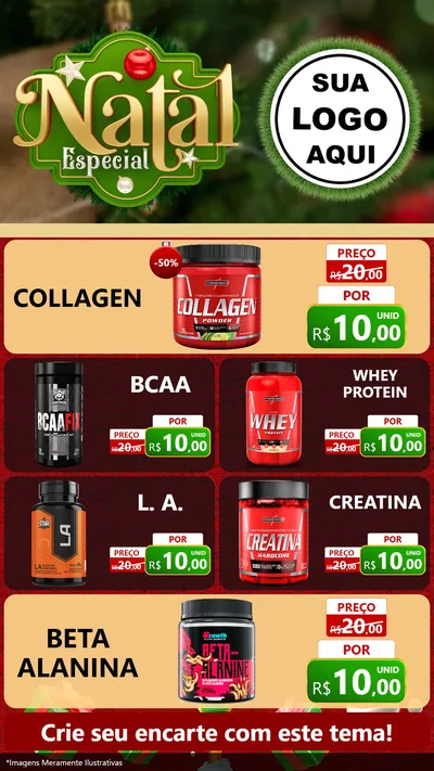 Modelo de TV para TV Vertical com o tema Natal Especial para Suplementos alimentares