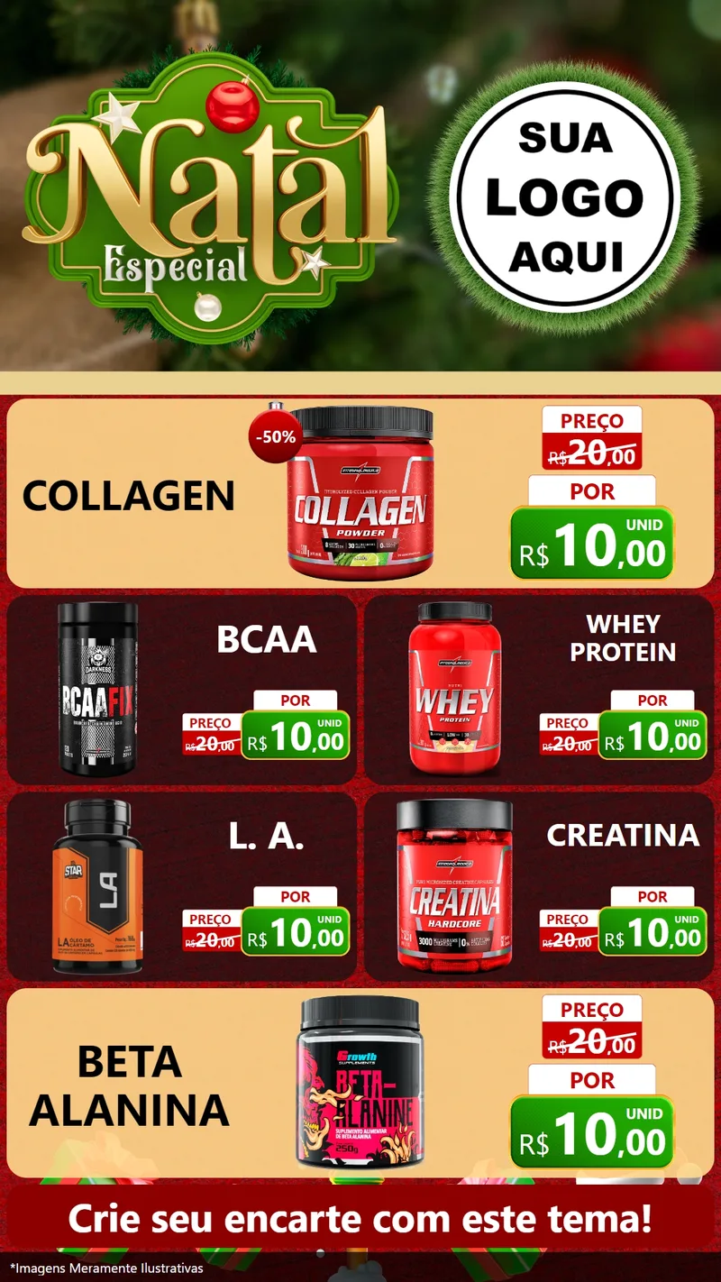Modelo de TV para TV Vertical com o tema Natal Especial para Suplementos alimentares