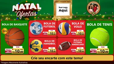 Modelo de TV para TV Horizontal com o tema Natal de Ofertas para Artigos Esportivos