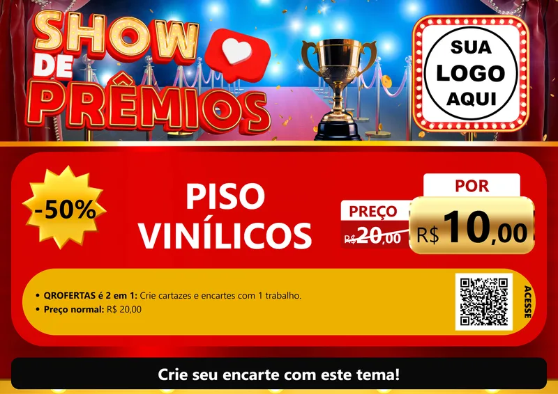 Modelo de Cartaz para Cartaz A4 Horizontal com o tema Show de Prêmios para Material para Construção