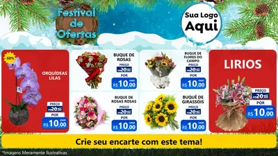 Modelo de TV para TV Horizontal com o tema Festival de Ofertas - Inverno para Floricultura e jardim