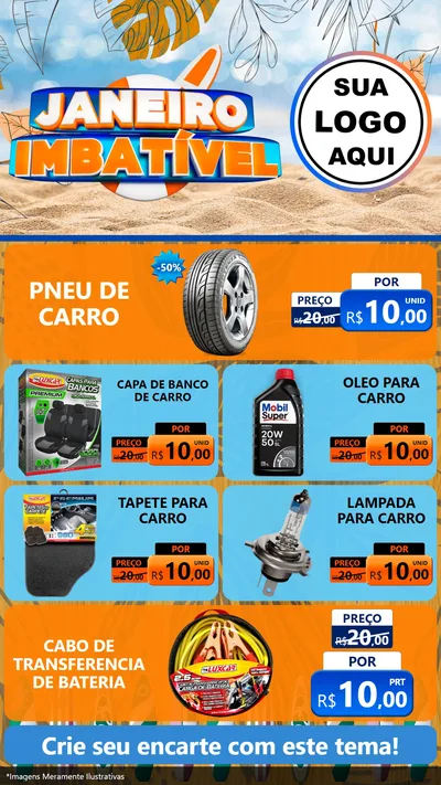 Modelo de TV para TV Vertical com o tema Janeiro Imbatível para Auto peças