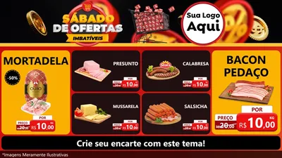 Modelo de TV para TV Horizontal com o tema Sábado de Ofertas Imbatíveis para Frios e Laticínios