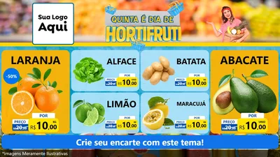 Modelo de TV para TV Horizontal com o tema Quinta É Dia de Hortifruti para Hortifrúti