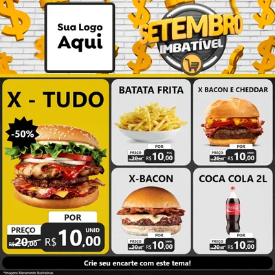 Modelo de Rede Social para Feed Facebook com o tema Setembro Imbatível para Hamburgueria