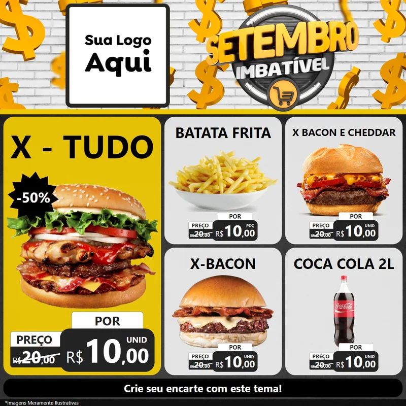Modelo de Rede Social para Feed Facebook com o tema Setembro Imbatível para Hamburgueria