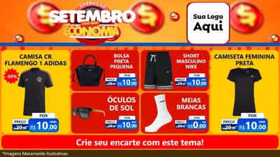 Modelo de TV para TV Horizontal com o tema Operação Setembro Com Muita Economia para Roupas e acessórios