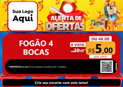 Modelo de Cartaz para Cartaz A4 Horizontal com o tema Alerta de Ofertas para Móveis e Eletro
