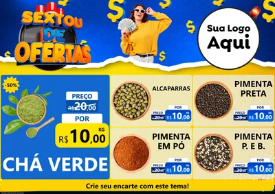Modelo de Encarte para Encarte A4 Horizontal com o tema Sextou de Ofertas para Produtos Naturais